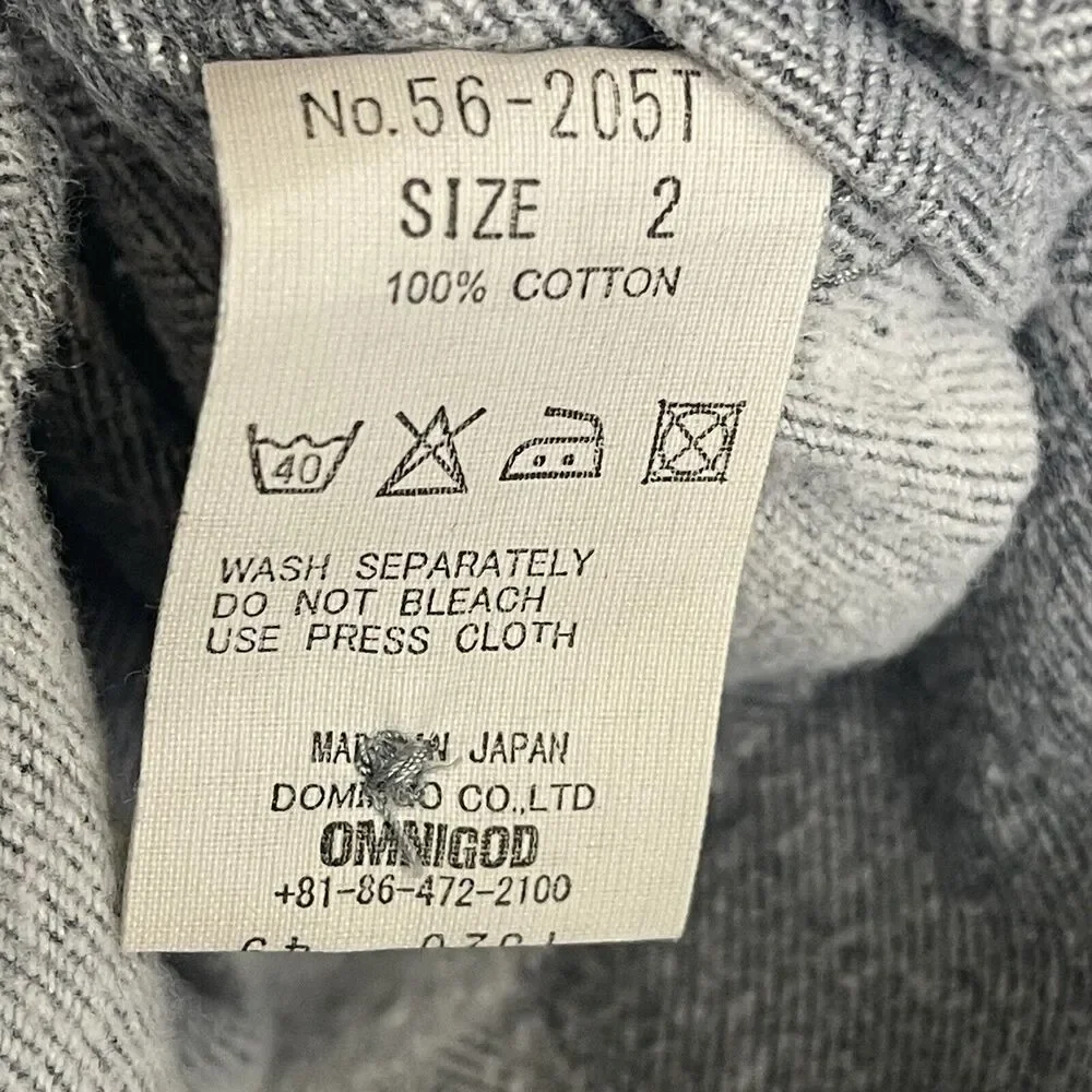 Omnigod Shirt‎ Mens 2 Gray Plaid Flannel Long Sleeve Cotton Made In Japan